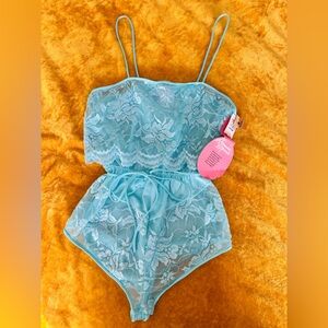 VINTAGE 80s NWT Romantic Moods Lace Bodysuit Lingerie